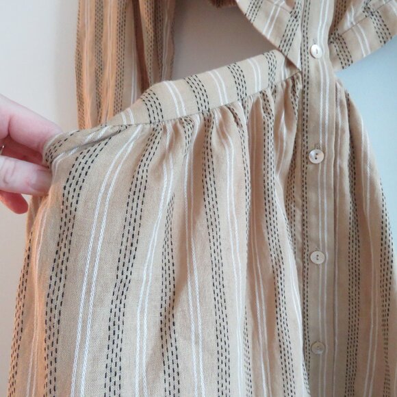Striped Tan Midi Dress - Picture 9 of 15